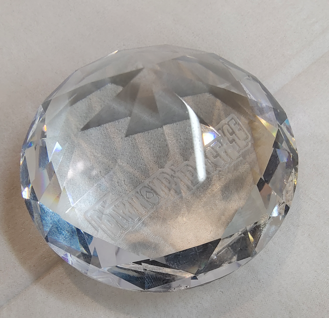 Diamond Shaped Crystal Paperweight 2