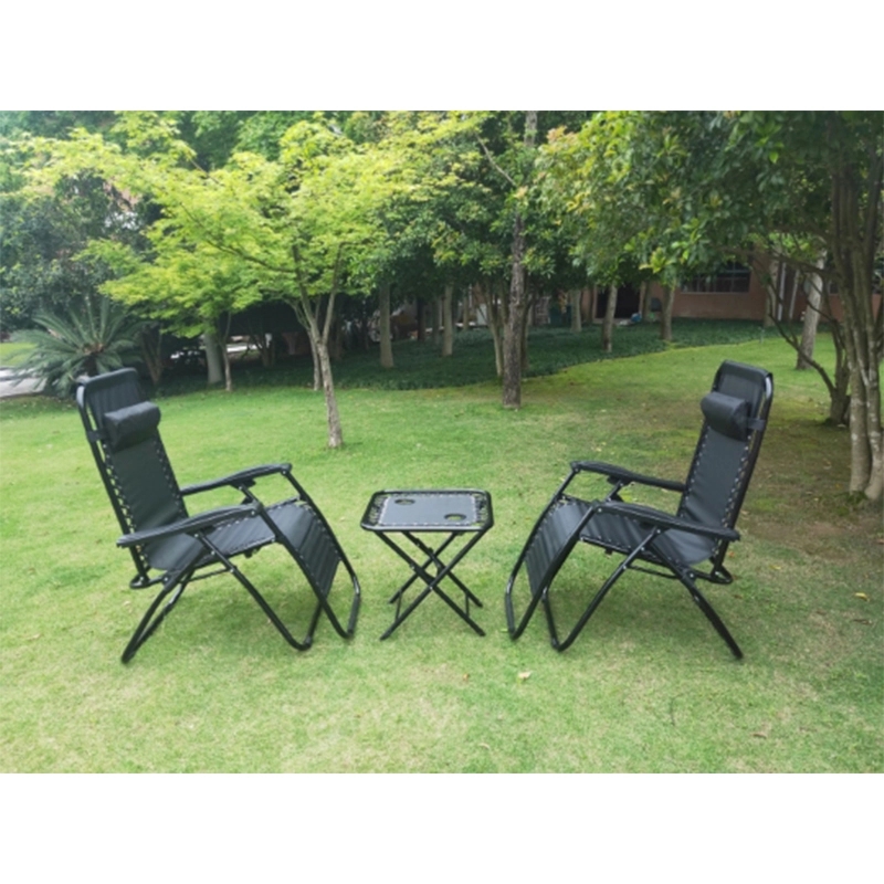 Adjustable Folding Lounge Chair With Table And Pillow 10