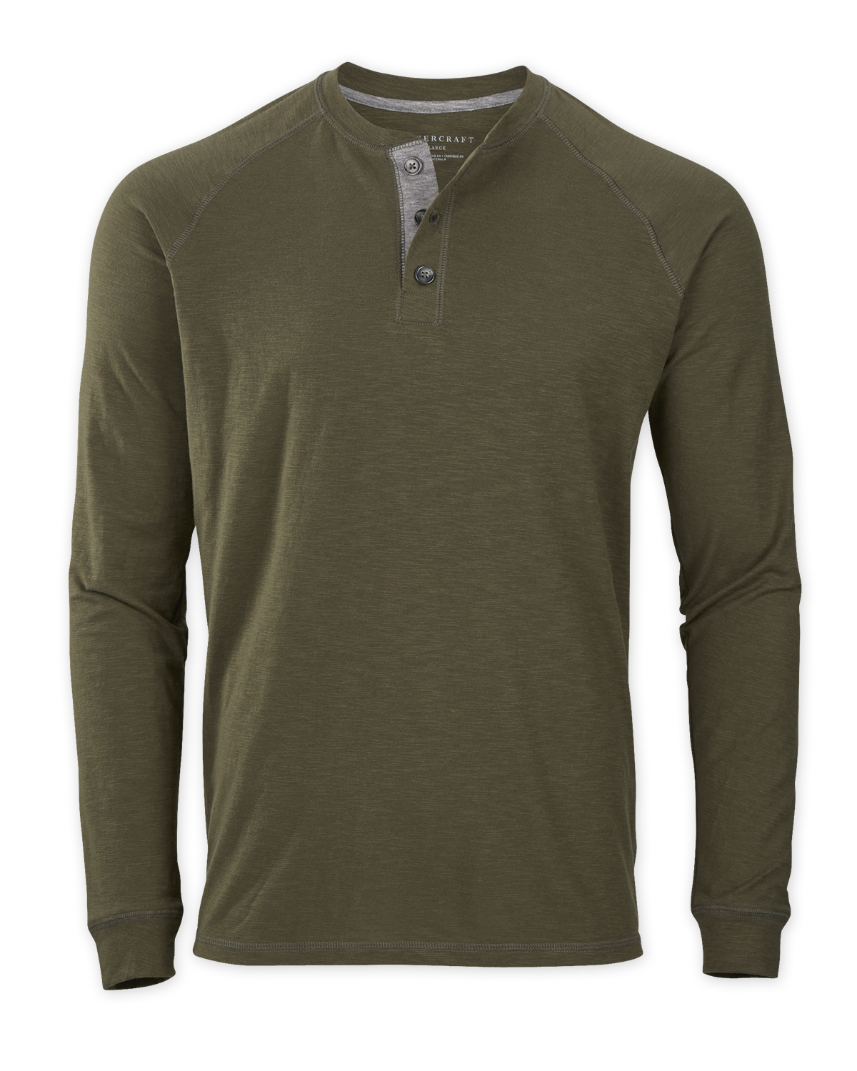 BOXERCRAFT MEN'S HENLEY LS TEE 8