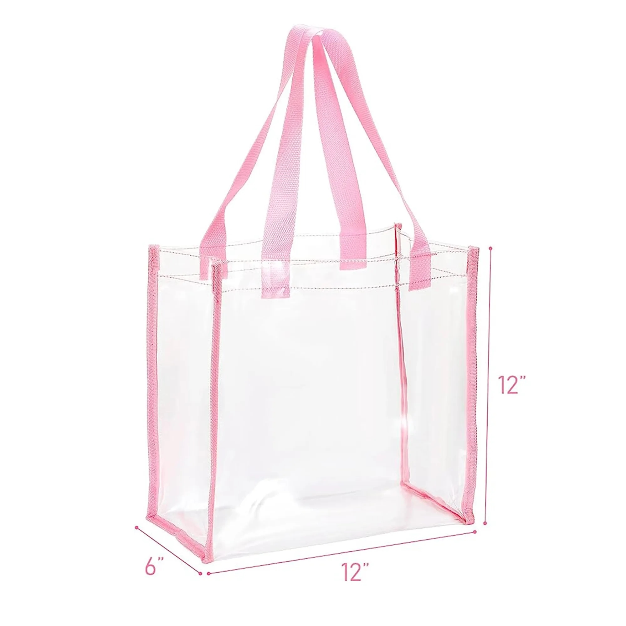 MOQ 50pcs 11.8" Square Transparent Tote Bag 2