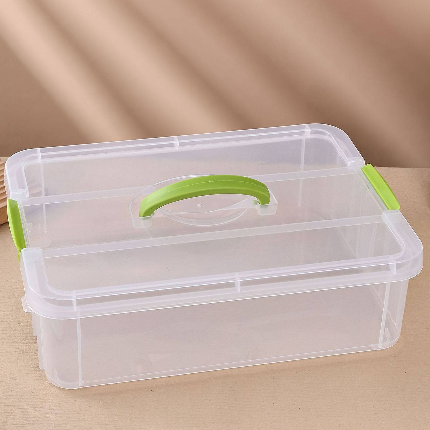 Stackable Transparent Storage Container Box with Handle 4