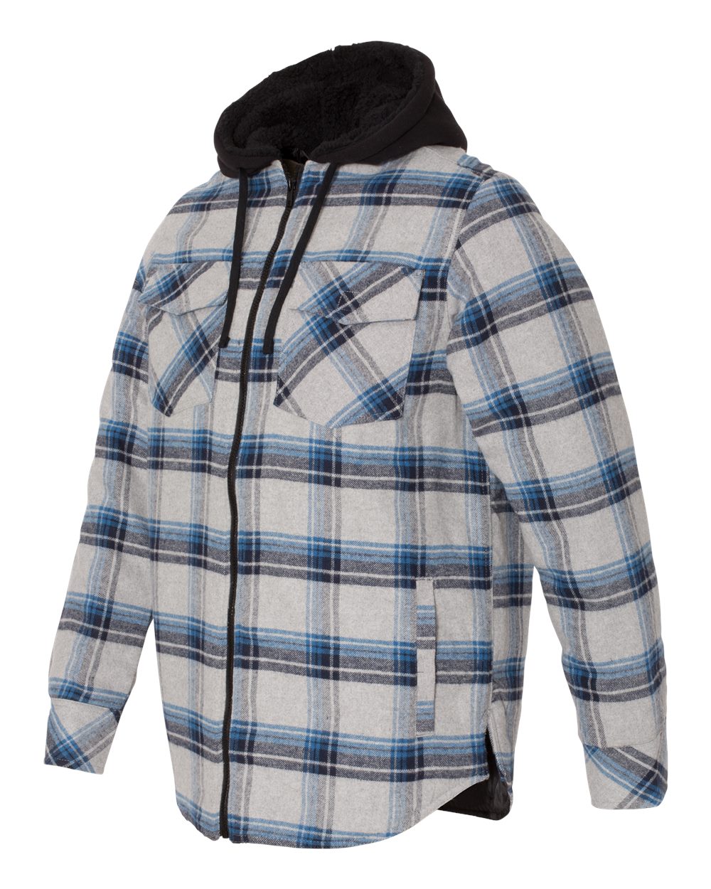 Men's Quilted Flannel Hooded Jacket - 8620 11