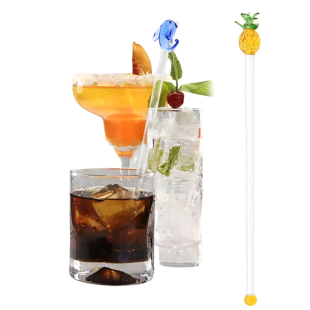 Custom Glass Molded Swizzle Stick 6