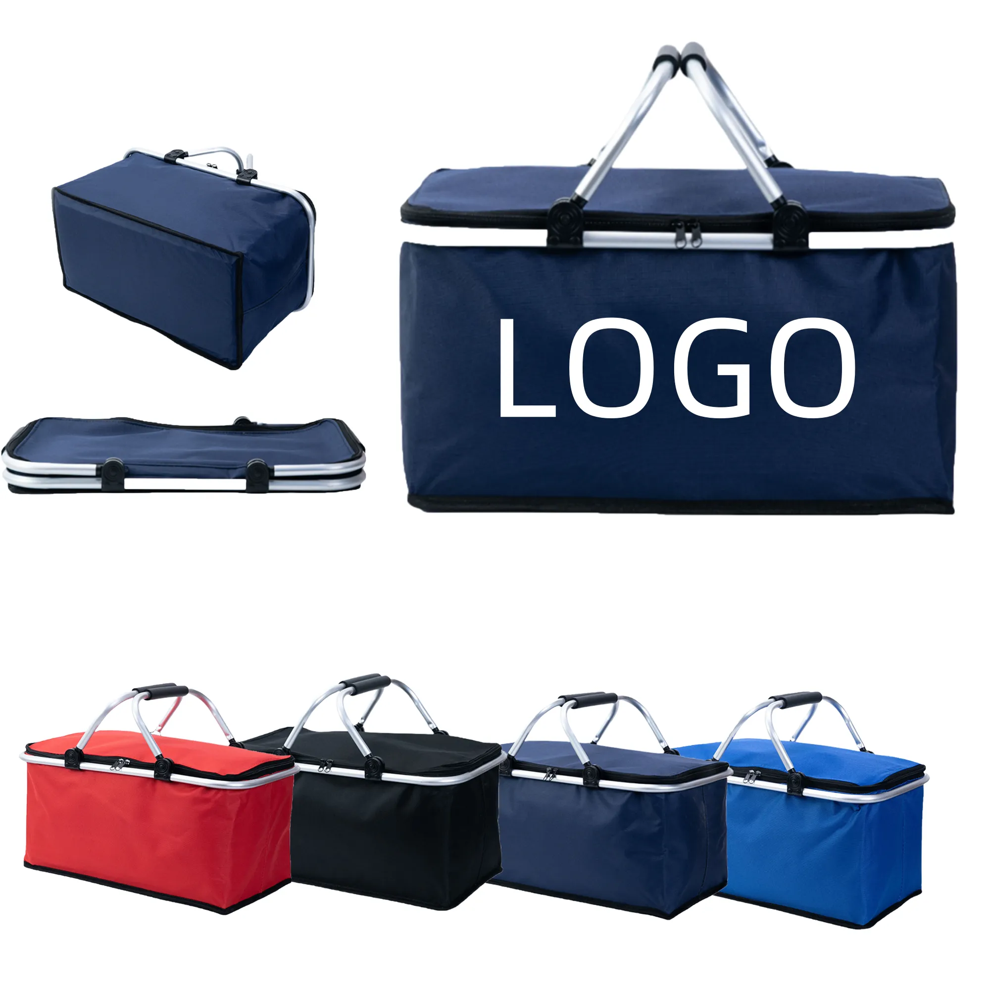 Sturdy Aluminum Frame Insulated Folding Picnic Basket 3