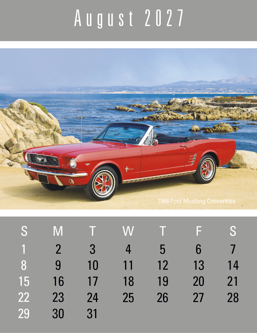 Triumph® Calendars Press-N-Stick Full-Color Header Cruisin’ Cars Calendar 30