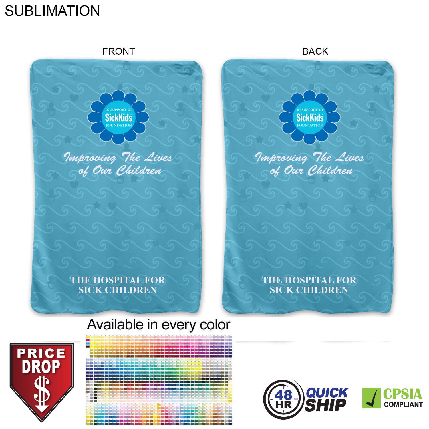 48 Hr Quick Ship - Ultra Soft and Smooth Microfleece Lap Blanket 30x40, Sublimated 7
