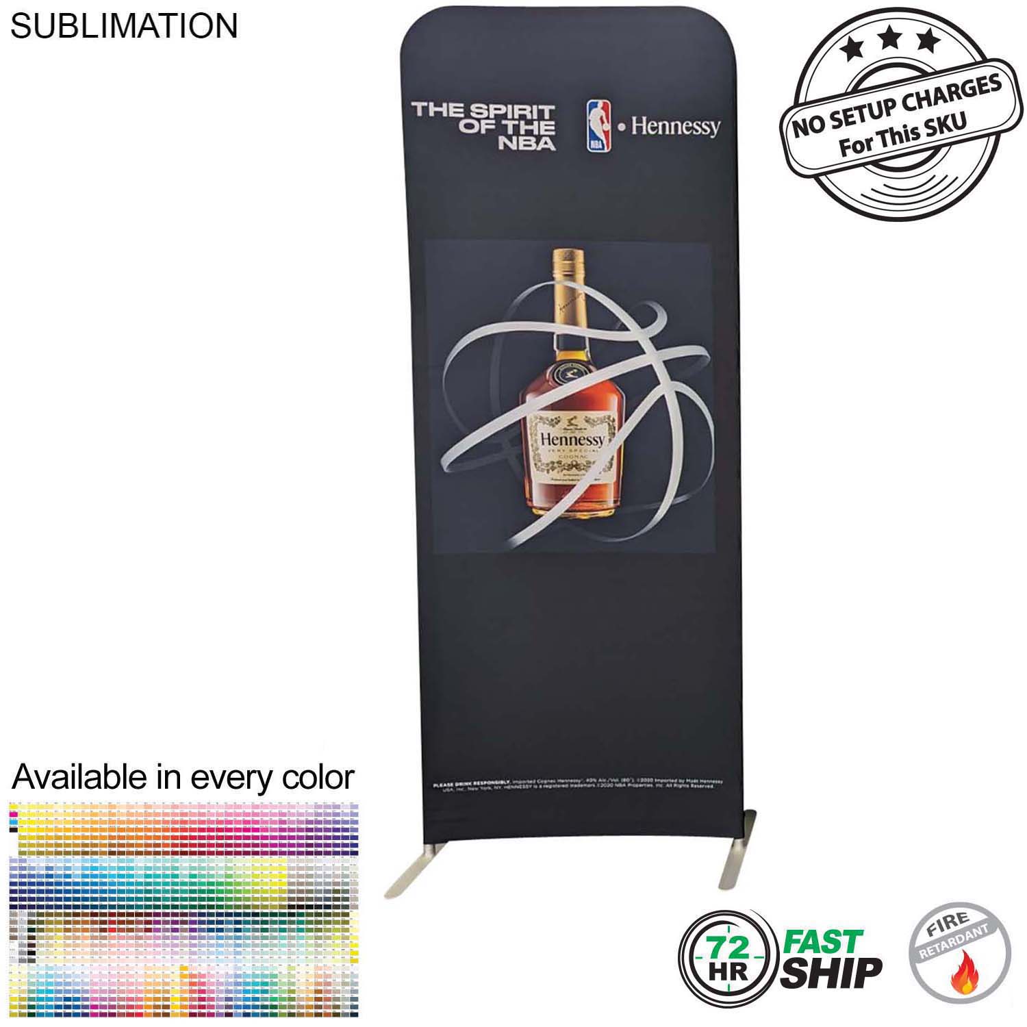 72 Hr Fast Ship -3'W x 96"H EuroFit Tension Fabric Banner Display Kit, Graphics Double Sided 18