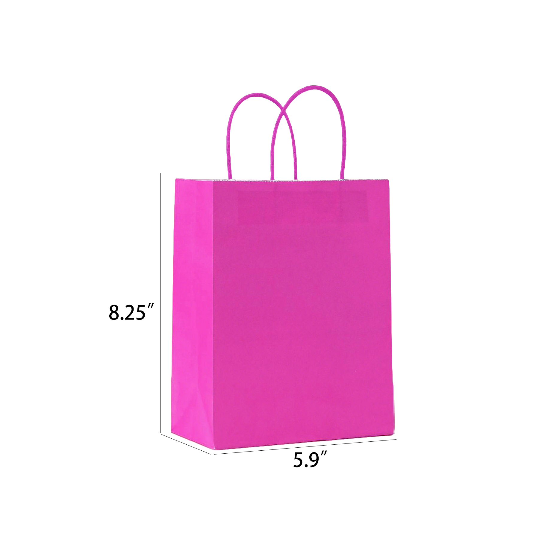 Coloured Retail Shopping/Gift Kraft Paper Tote Bags (5.9'' x 3.15'' x 8.25'') 8