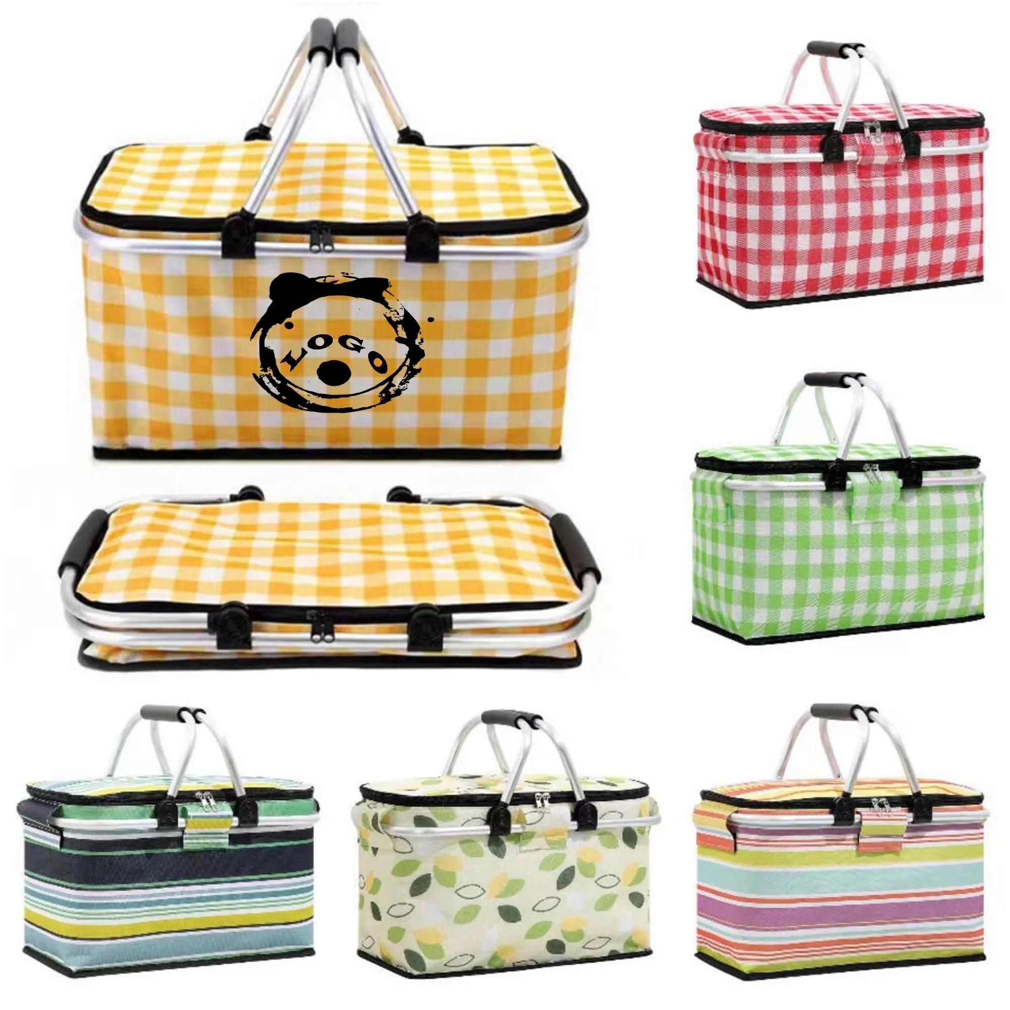 Folding Insulated Picnic Basket With Handle 4