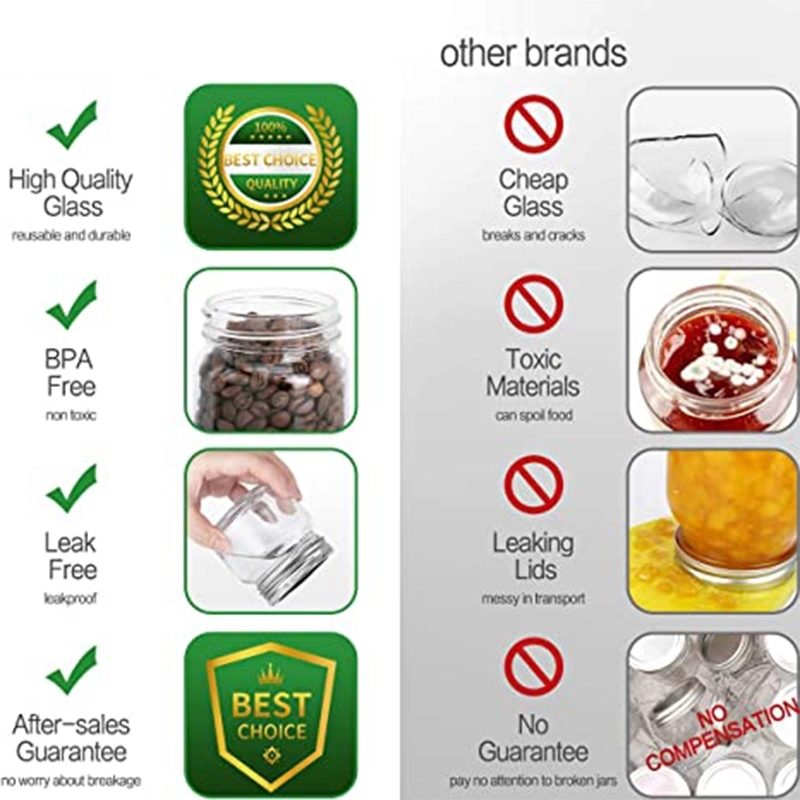 Clear 8Oz Glass Jars With Lids 8