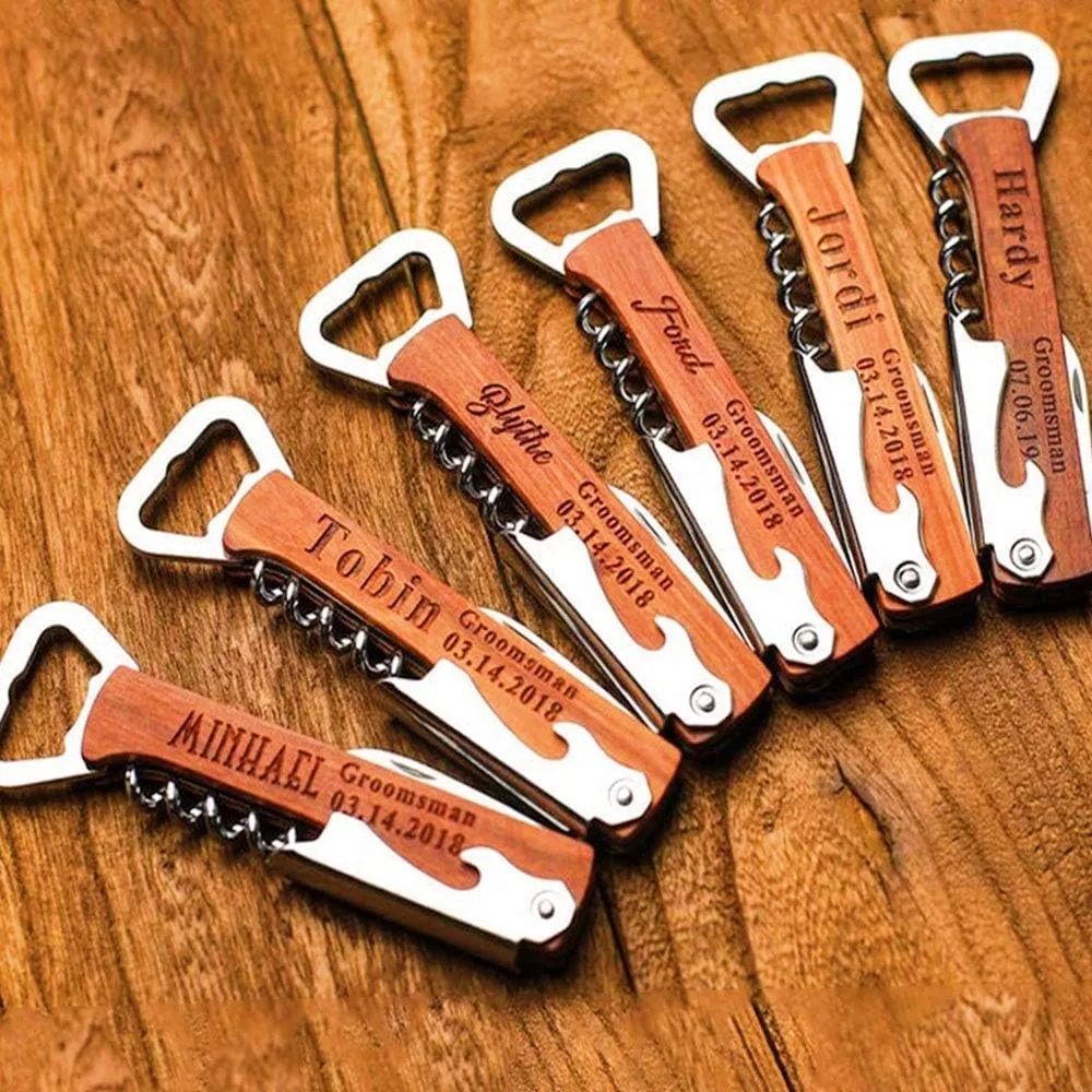 Wooden Handle Corkscrew Bottle Opener 6