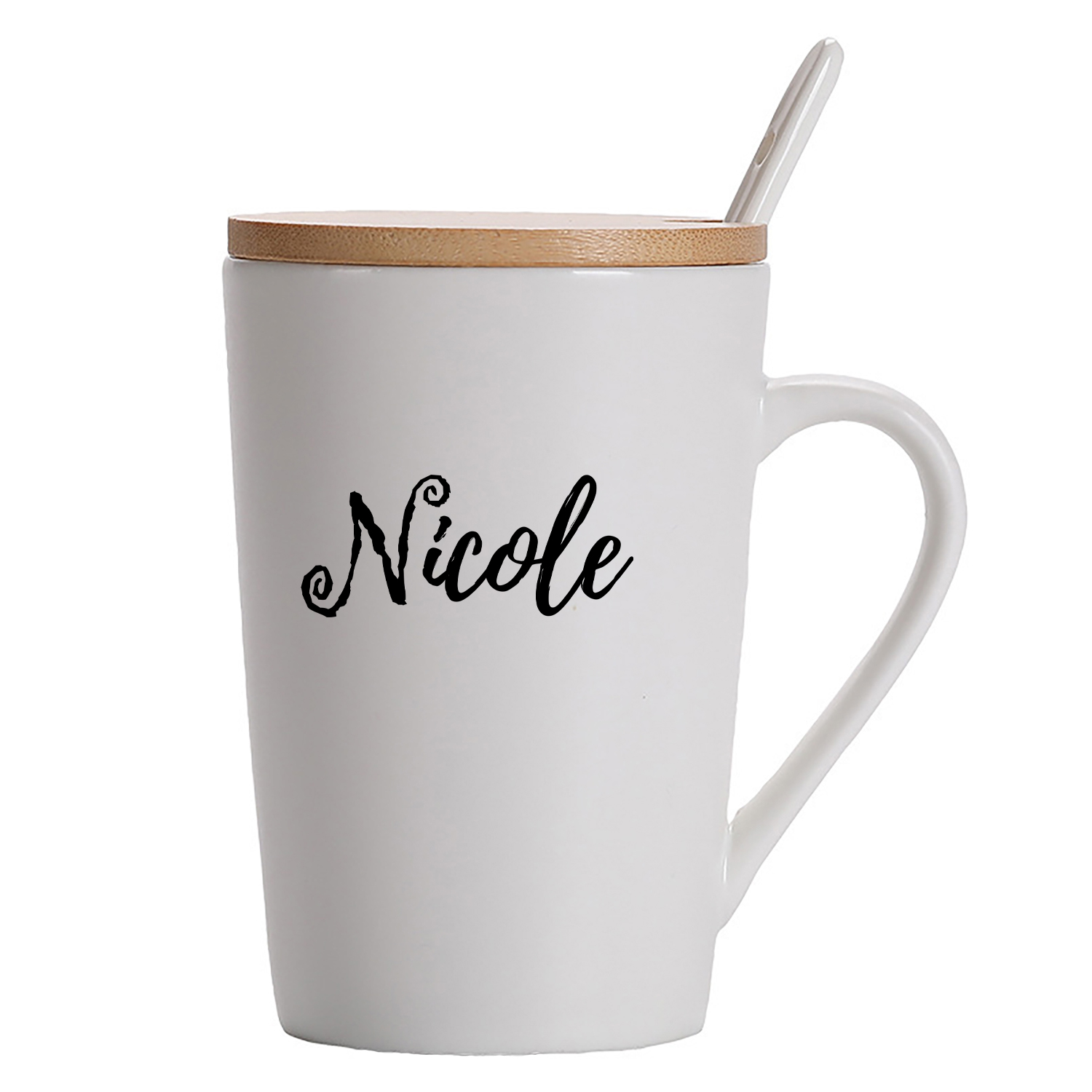 17OZ Ceramic Mug W/ Lid And Spoon Set 2