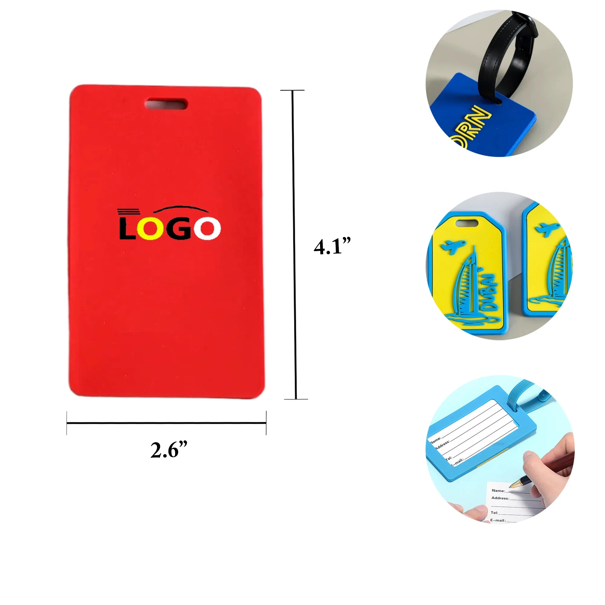 MOQ100 PVC Soft Card Holder Luggage Tag Travel 2