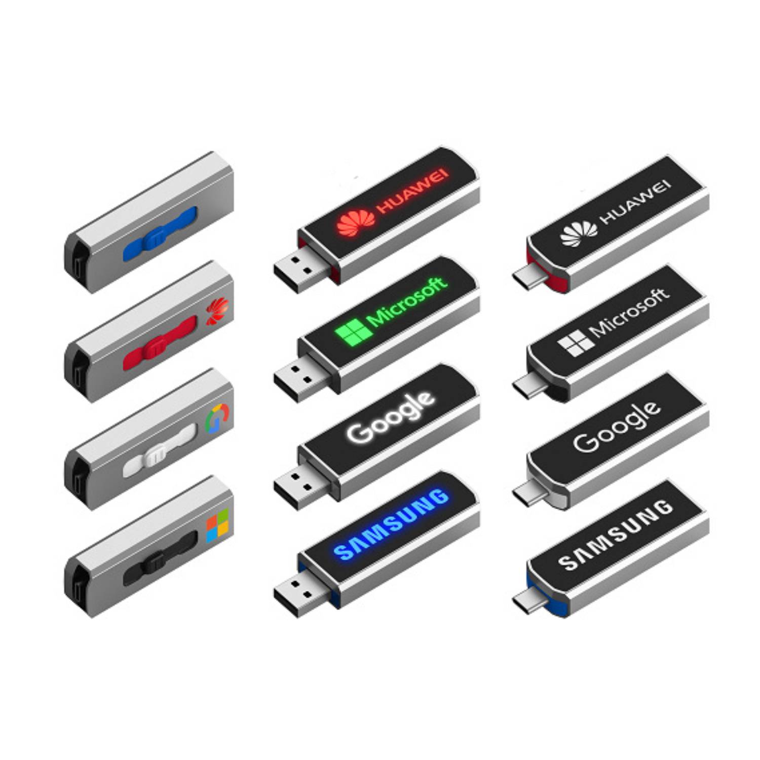 Type-C LED Light Up OTG USB Flash Drive 7