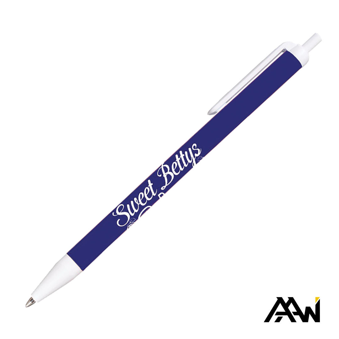 Value Slim Pen w/Glossy Colored Barrel - Matte White Accent 11