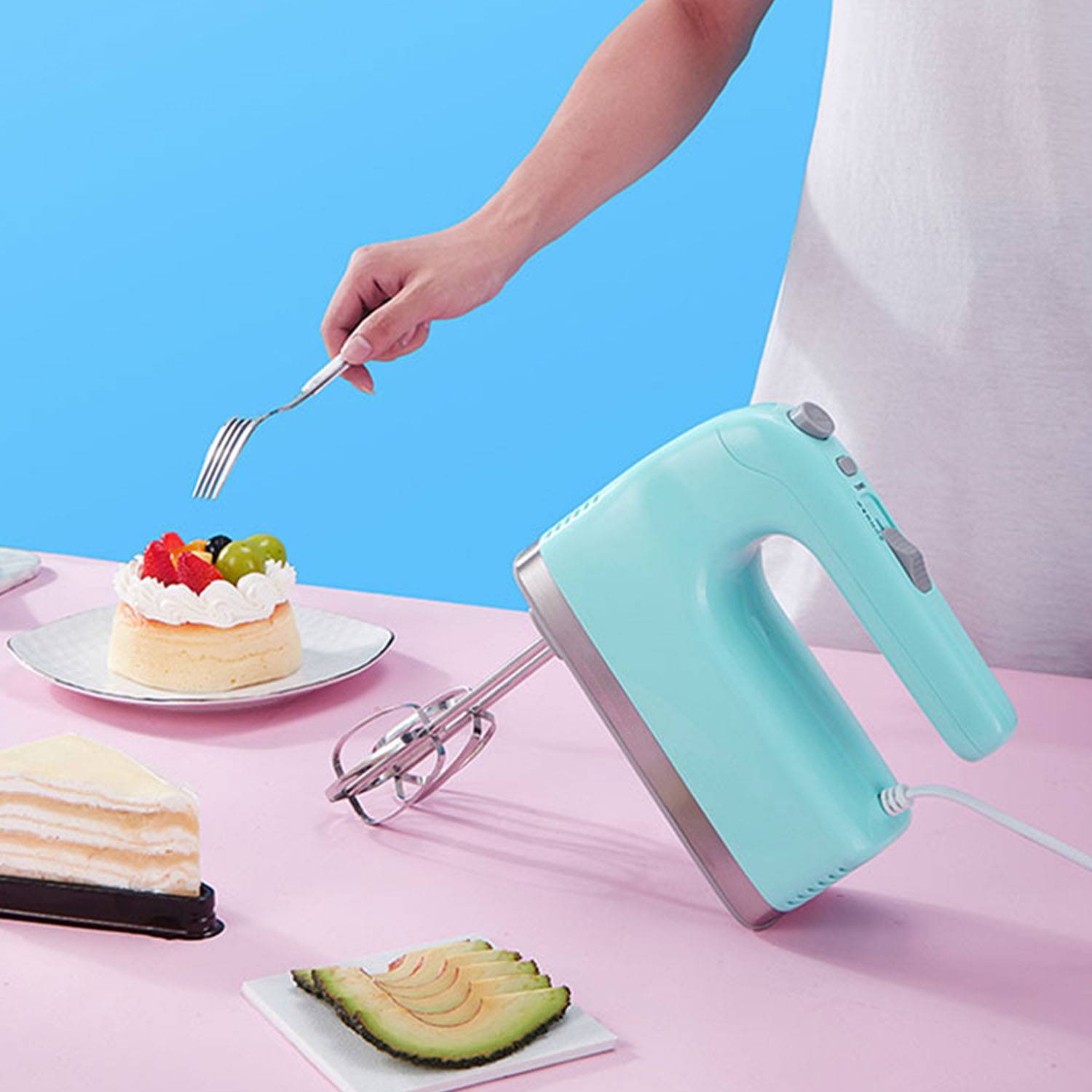 Household semi-automatic handheld electric egg beater 5