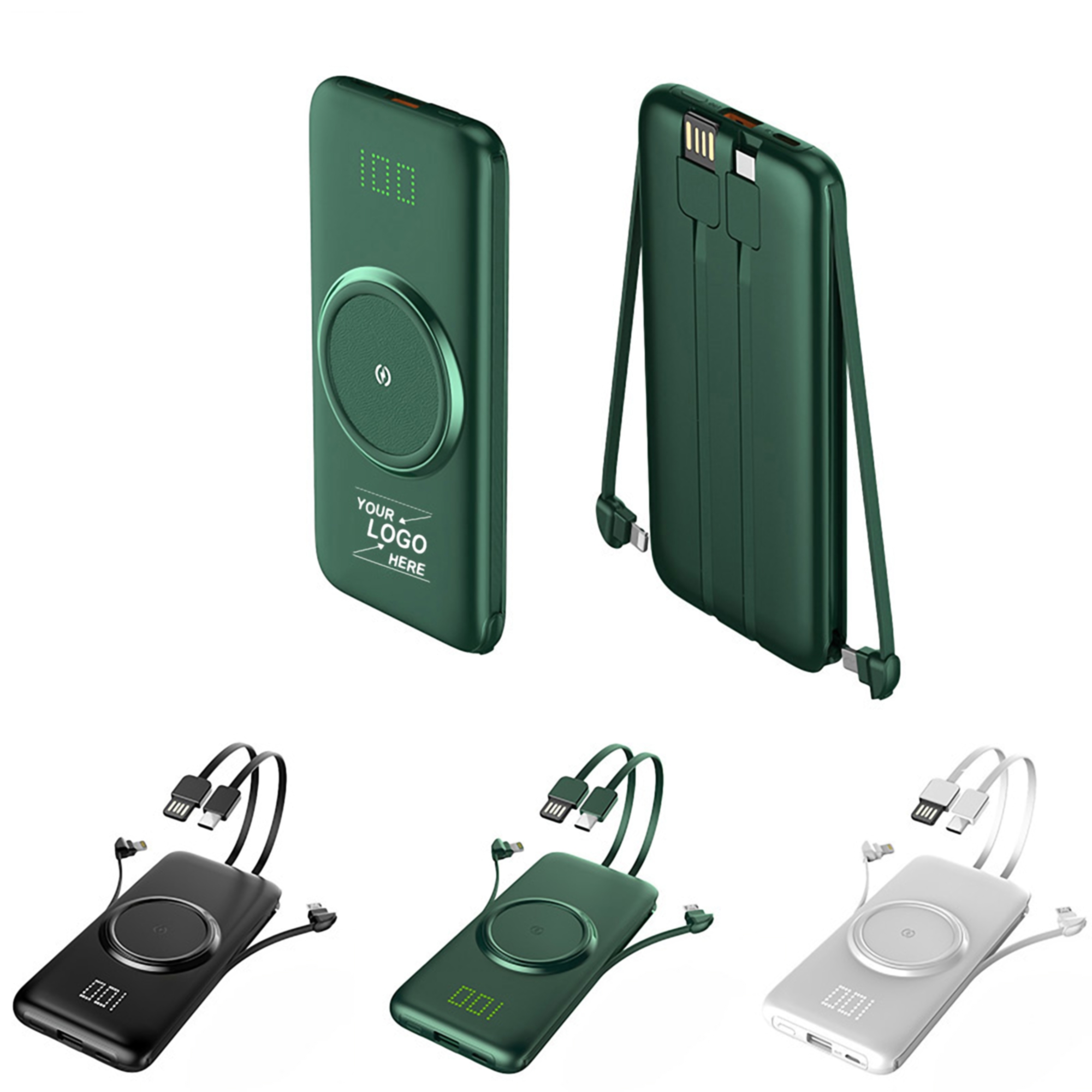 20,000mAh 5-in-1 Wireless Power Bank with Built-in Cable 1