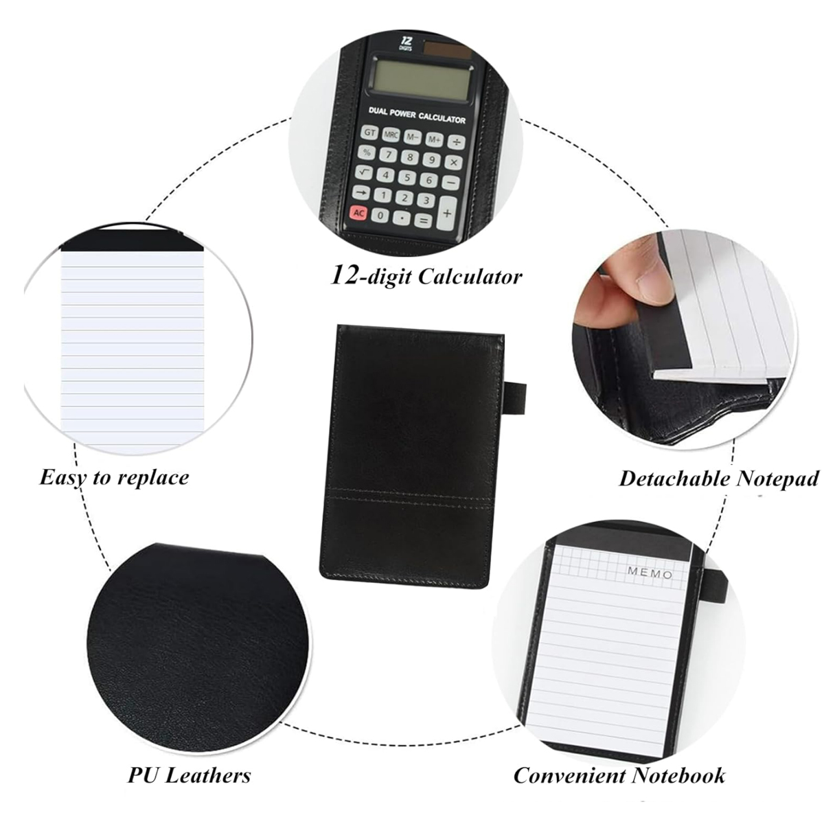 PU Leather Calculator Notepad 8