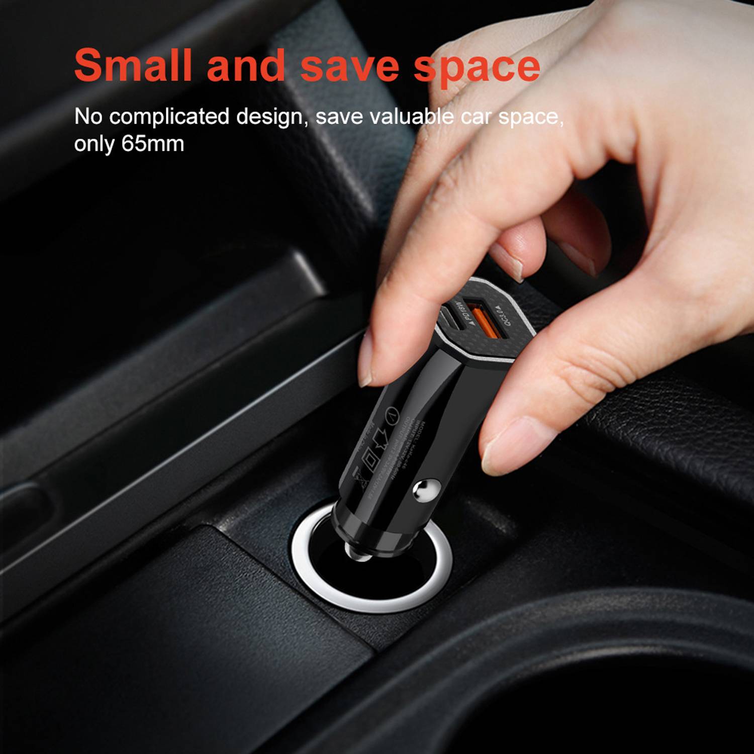 12W PD+USB Mini Fully Compatible Mobile Car Charger 7