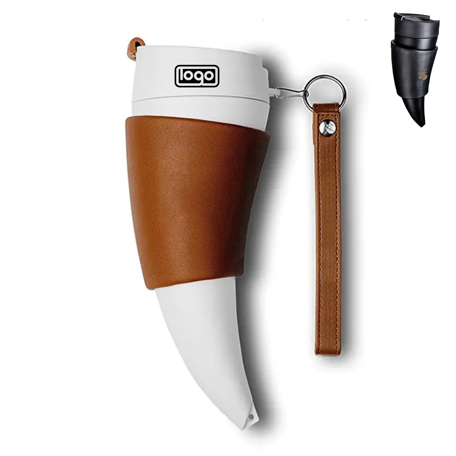 Stainless Steel Horn Shaped Cup with Carry Strap 6