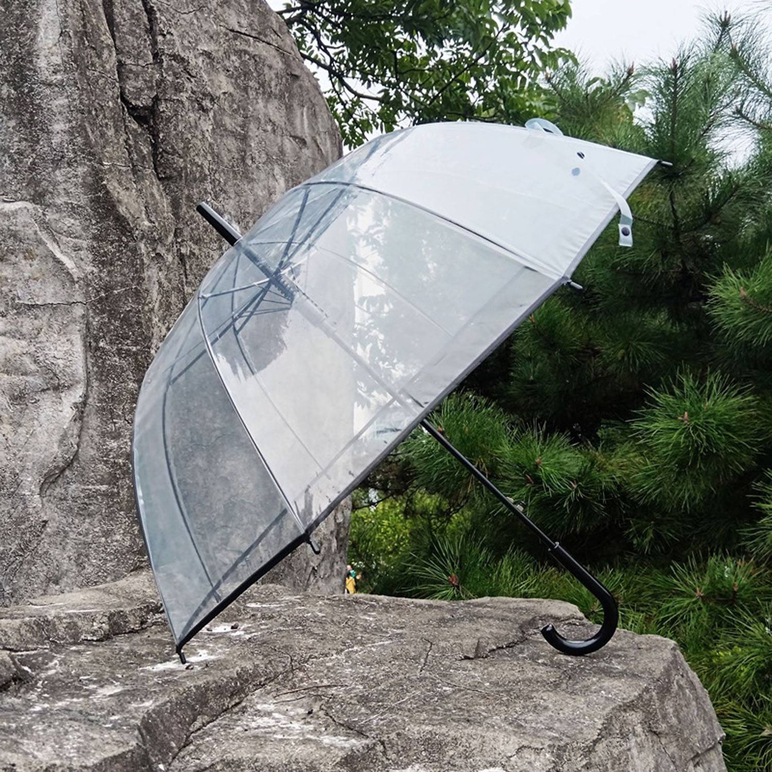 Large Auto Windproof Transparent Dome Umbrella 5