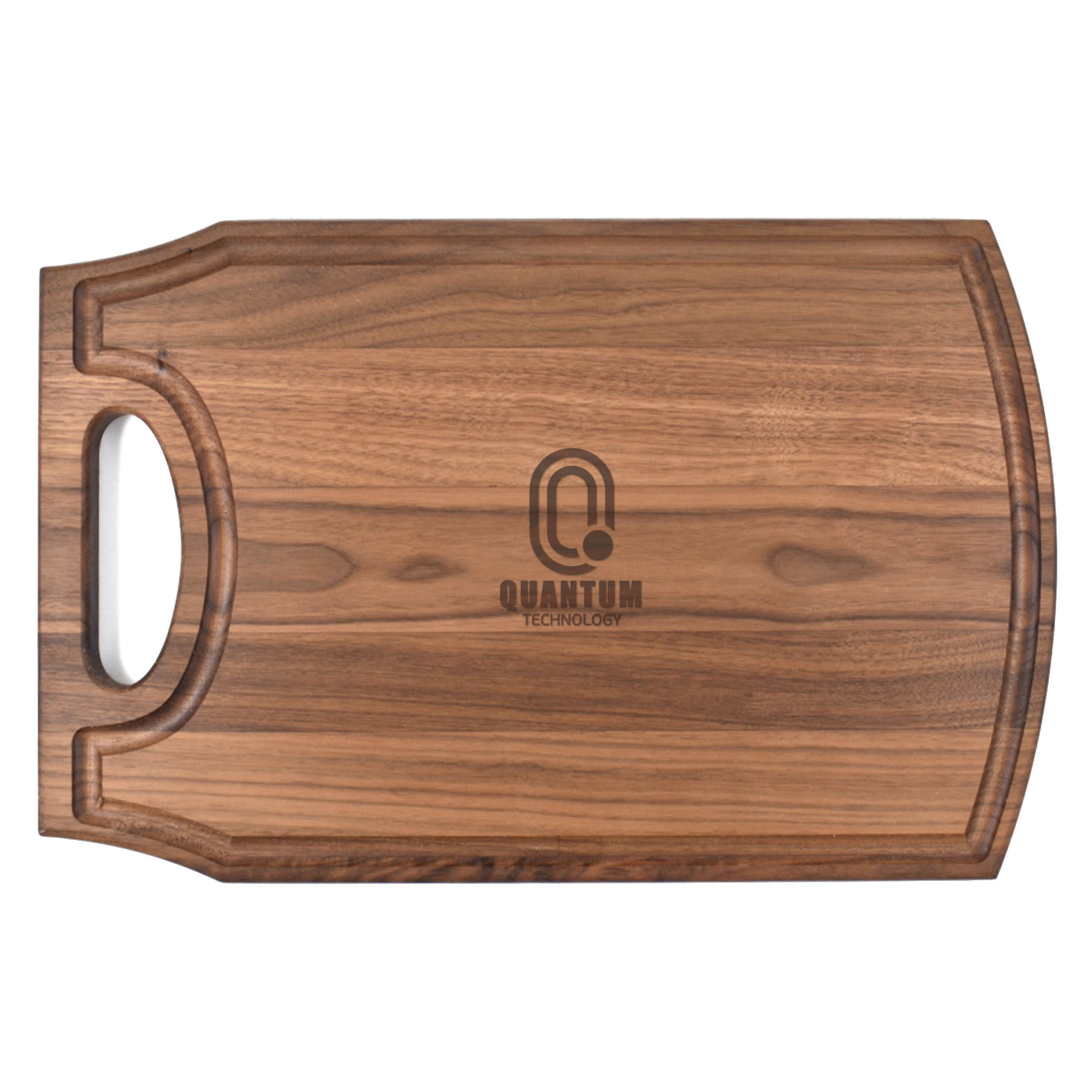 10 1/2" x 16" x 3/4" Walnut Cutting Board with Handle & Juice Groove