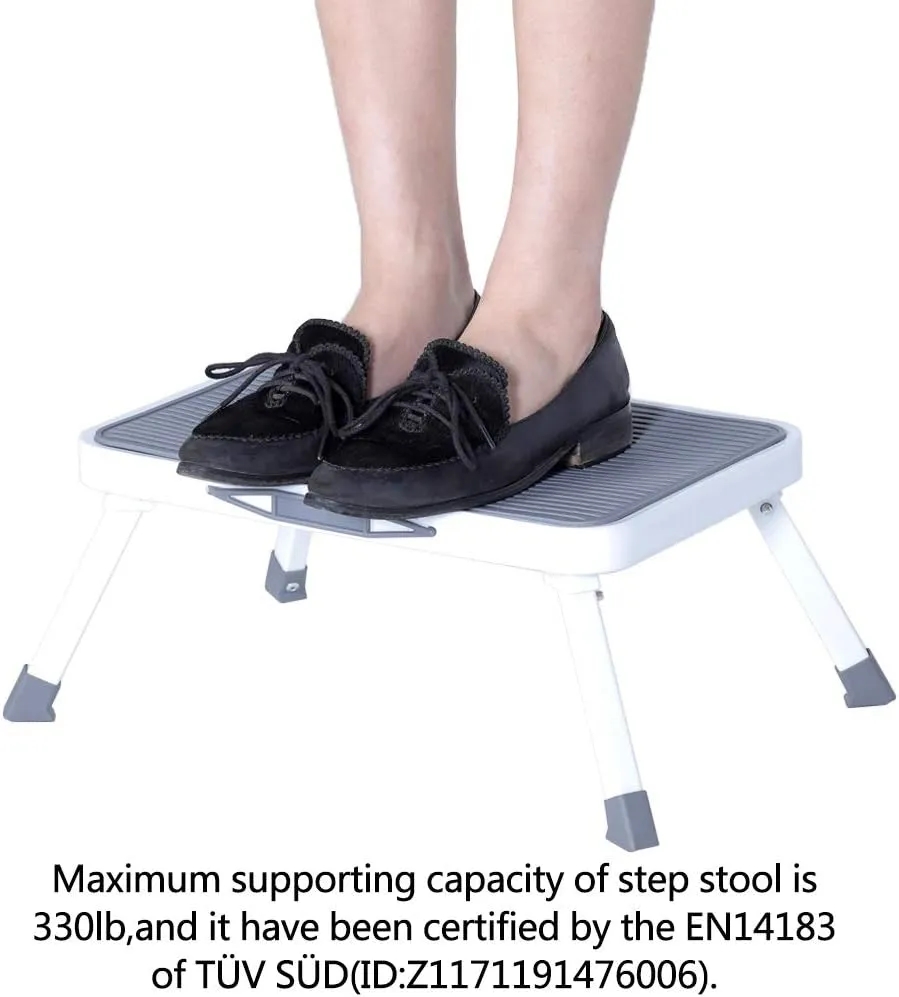 Folding Step Height Adjustable Stool with Non Slip Platform 6