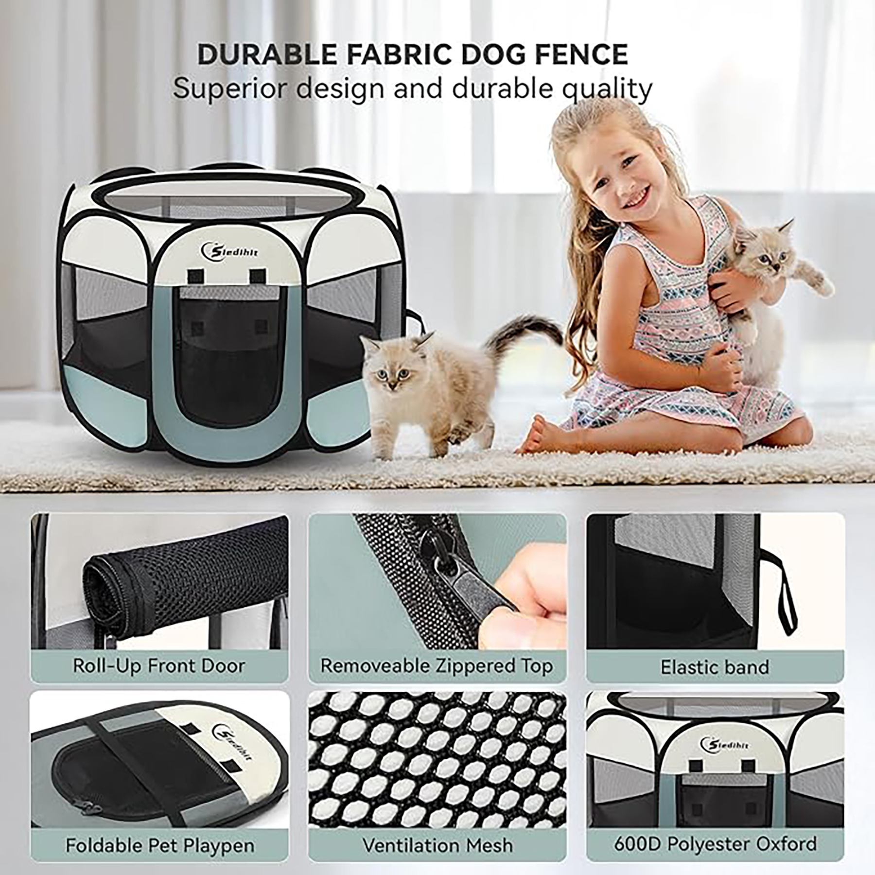 Portable Foldable Pet Playpen 2