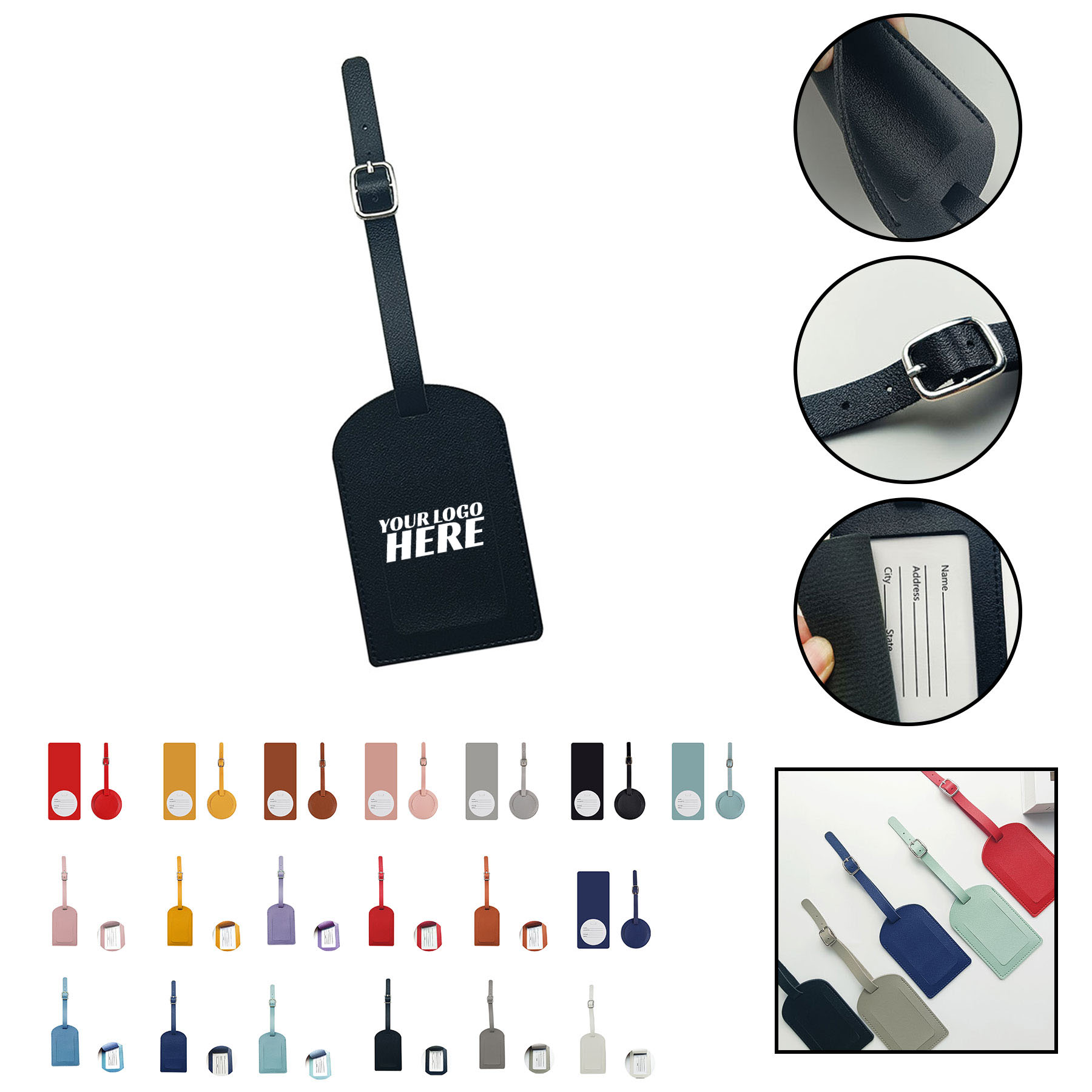 PU Leather Luggage Bag Case Tag 2