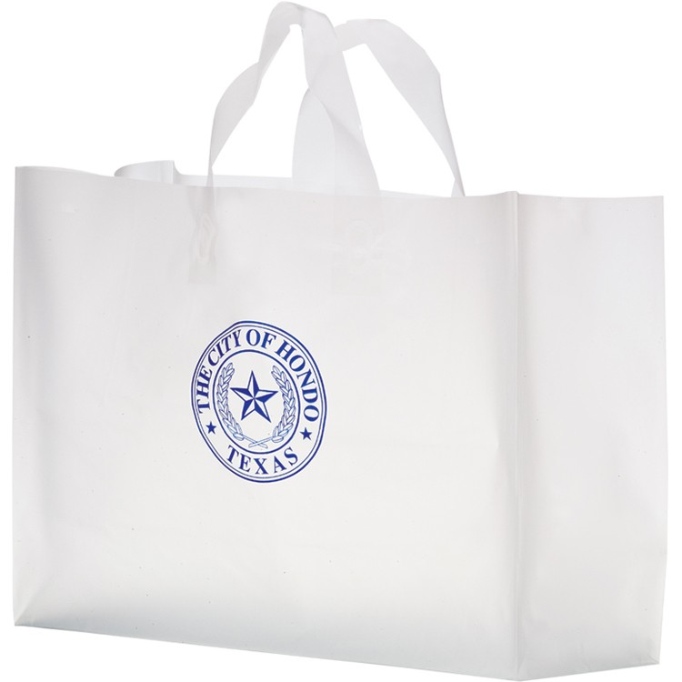 Clear HDPE Frosted Soft Loop Shopper 1