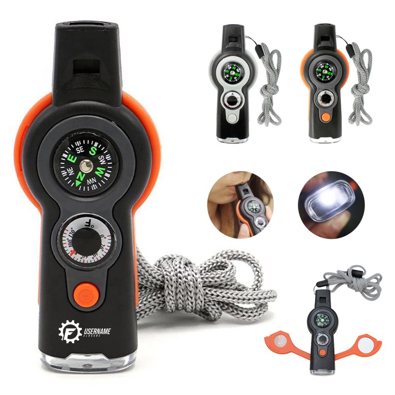7-in-1 SOS Emergency Survival Whistle Outdoor Multifunctional Tool Safety Whistle With Compass 2