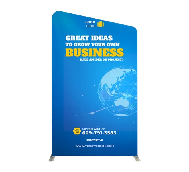 20ft Inline Trade Show Booth – Modular Backwall Display with Dual Counters & Storage 4