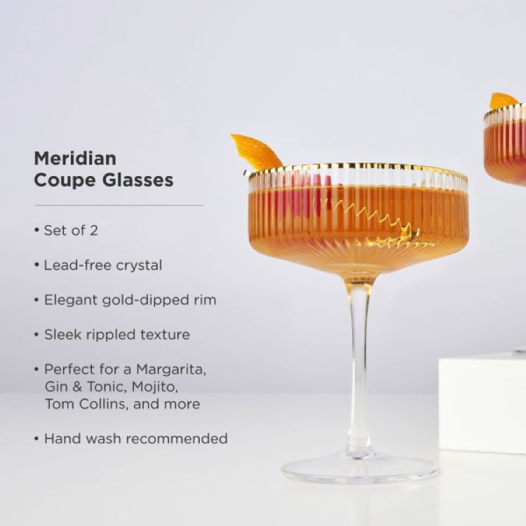 Viski® Meridian Coupe Glass, set of 2 5