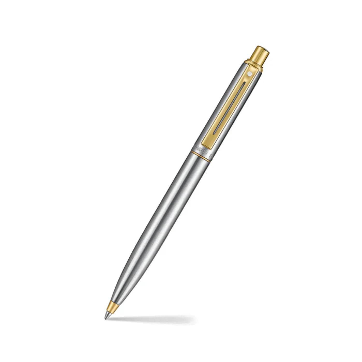 SHEAFFER® Sentinel Metal 333 Brushed Chrome Gold Trim Executive Ballpoint Pen w/ Gift Box 4