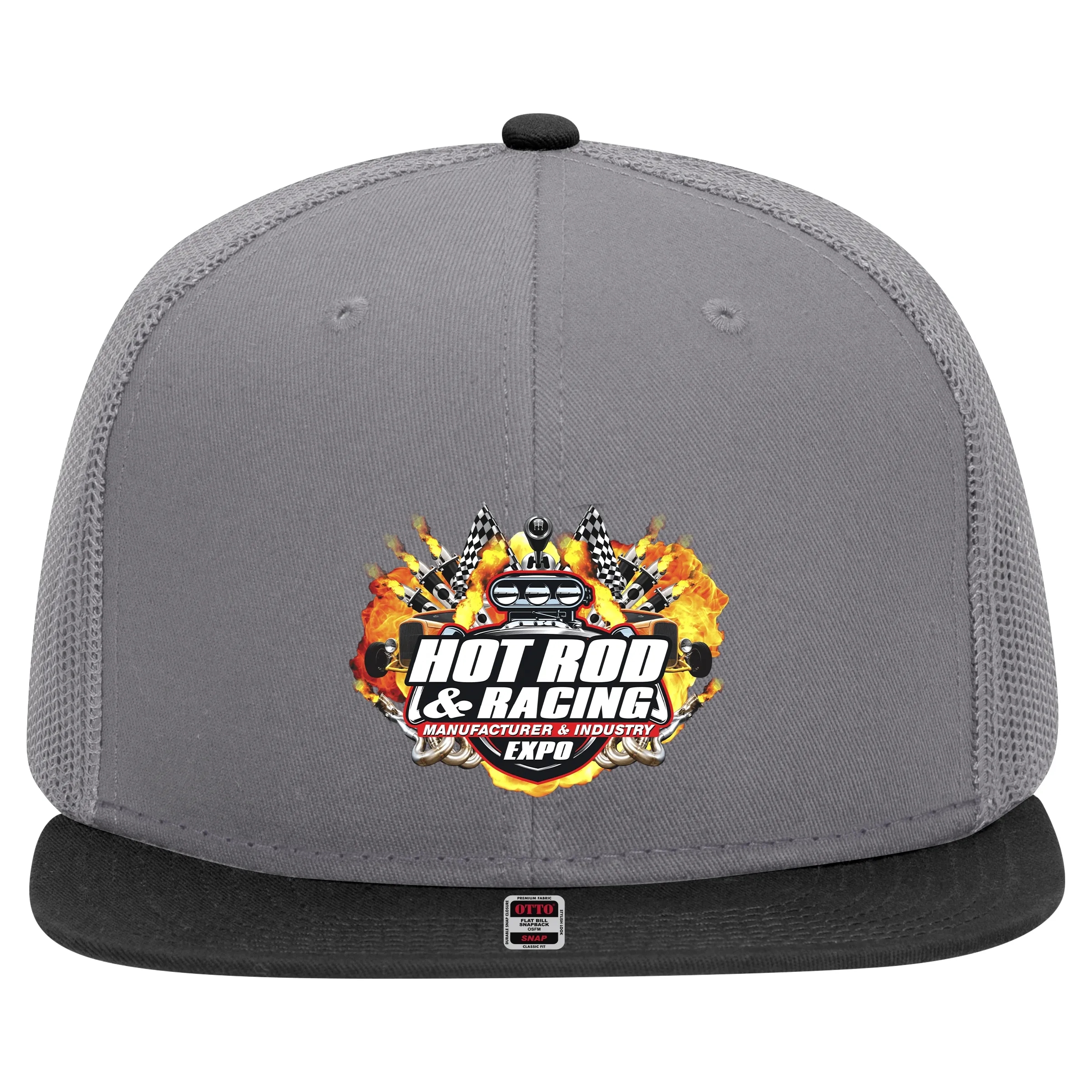OTTO SNAP 6 PANEL MID PROFILE MESH BACK TRUCKER SNAPBACK HAT 3