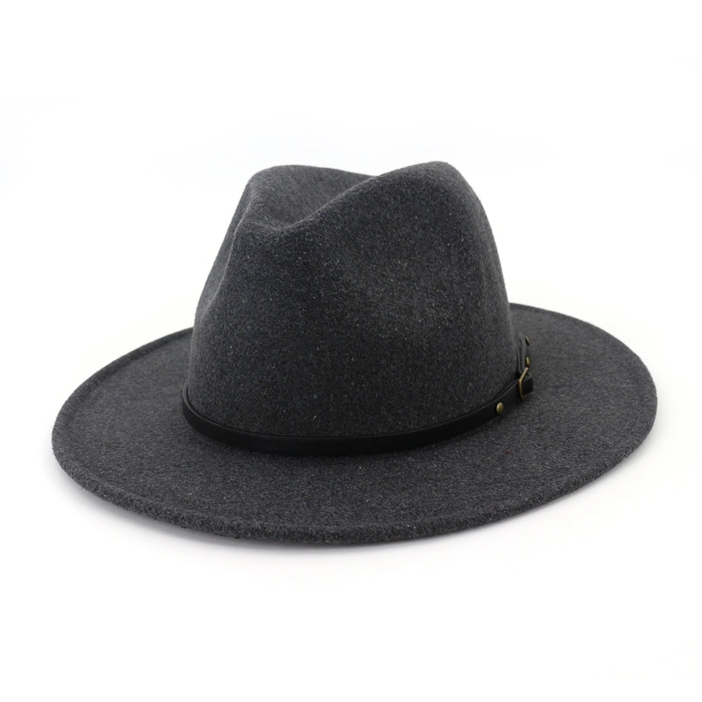 Womens Classic Wide Brim Wool Fedora Hat 7