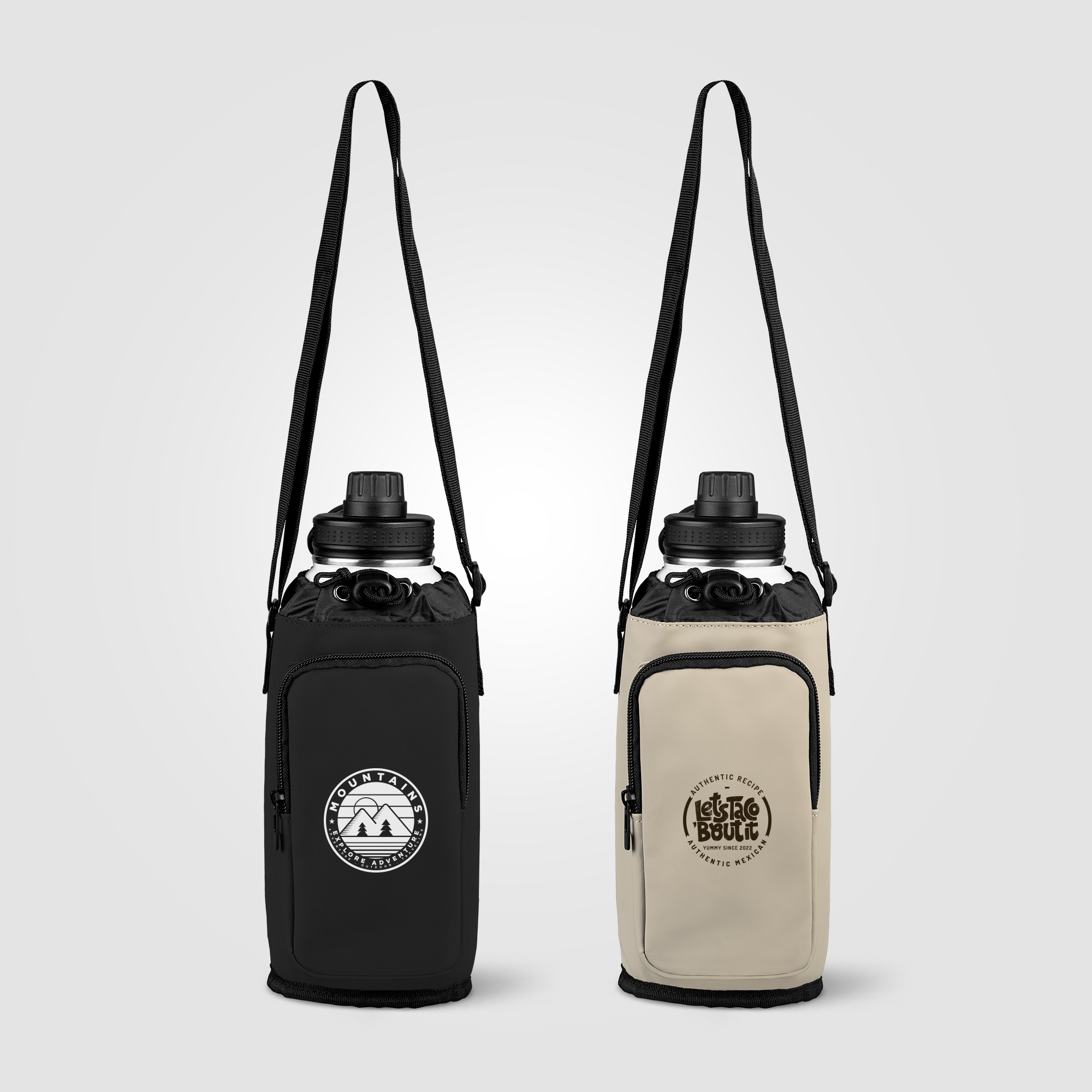 Malmö Recycled PU Zipper Pocket Bottle Bag - 60 oz 8