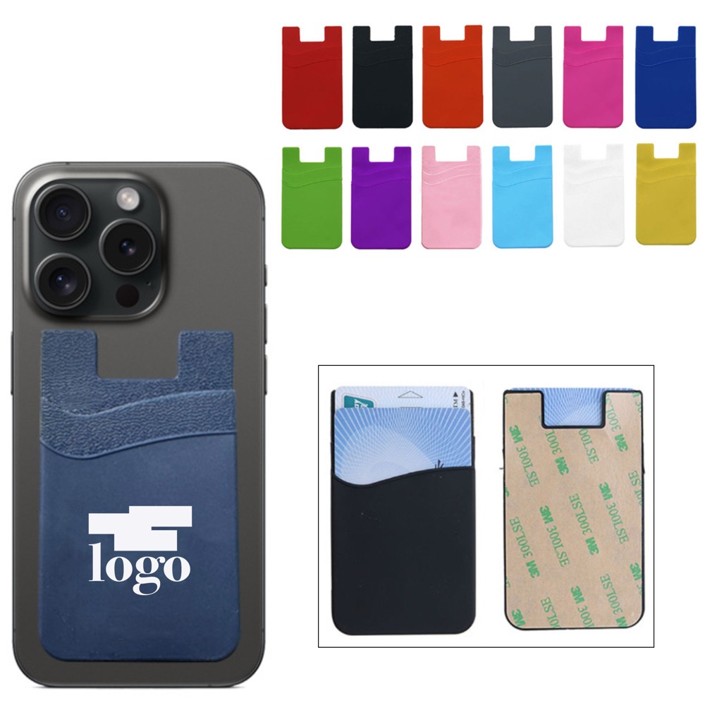 Silicone Phone Card Holder Double Slot Pocket