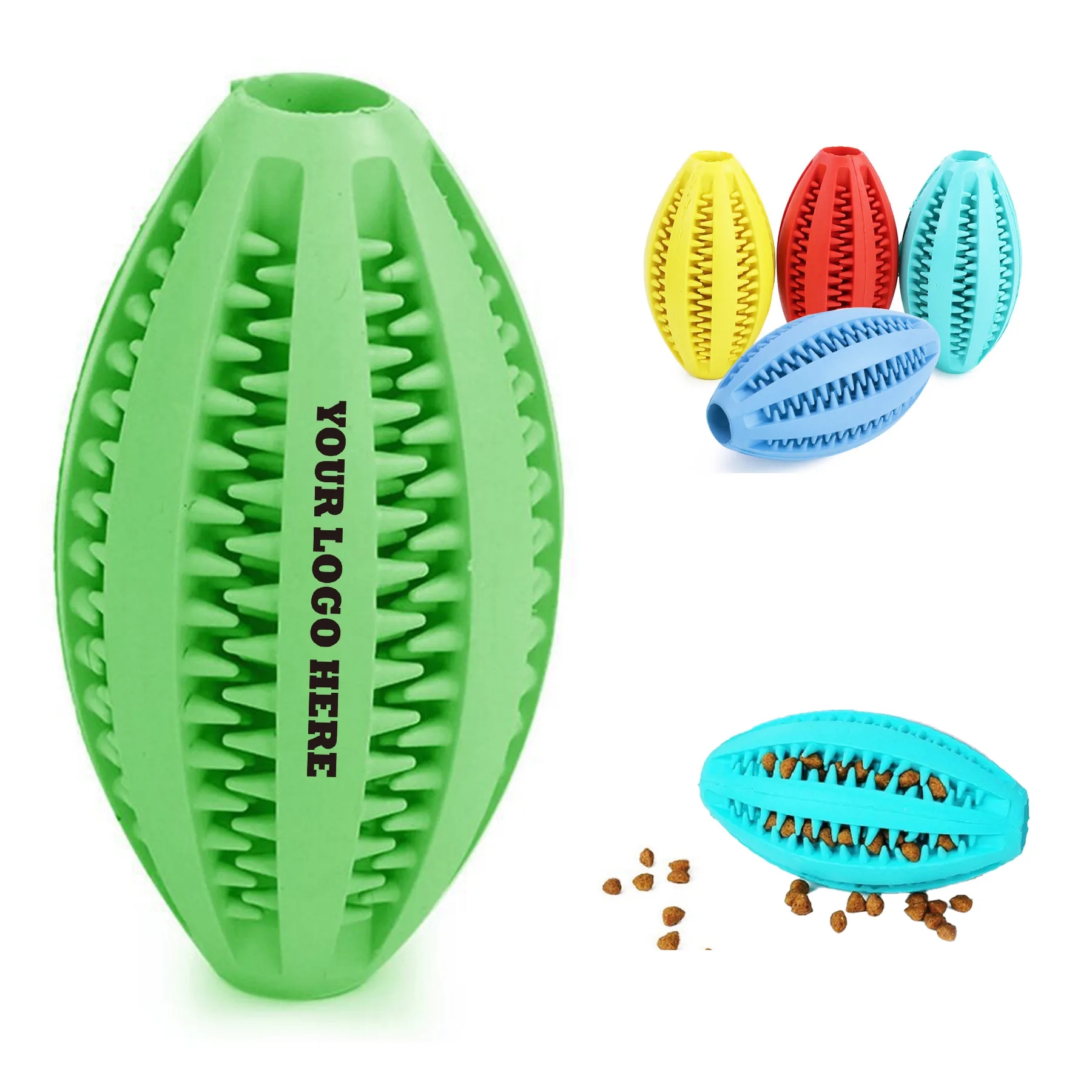 Football Shape Dog Treat Dispensing Chew Toys 3