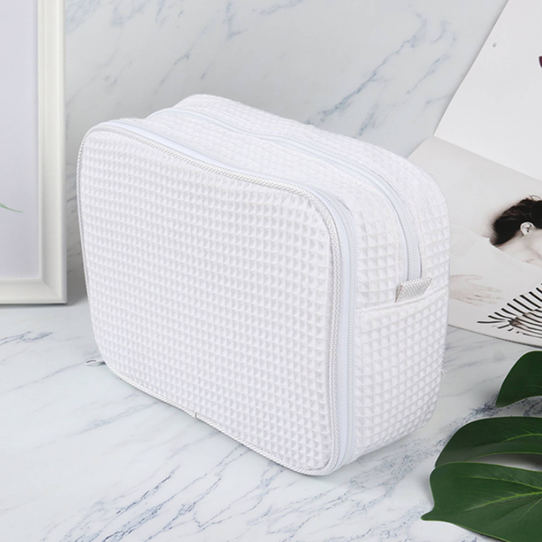 Waffle Weave Cosmetic Bag 2