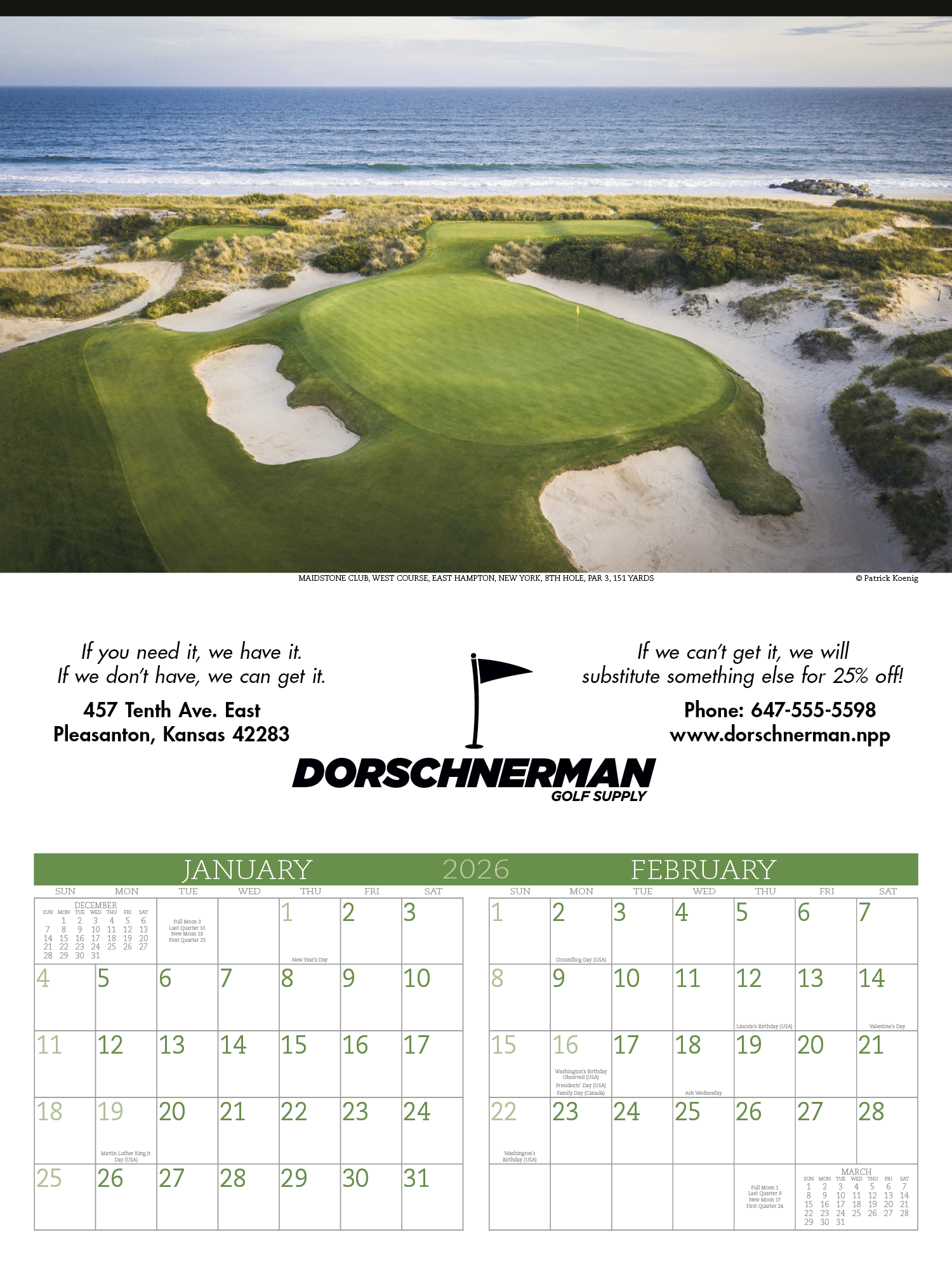 Triumph® Calendars Executive Golf Calendar 5