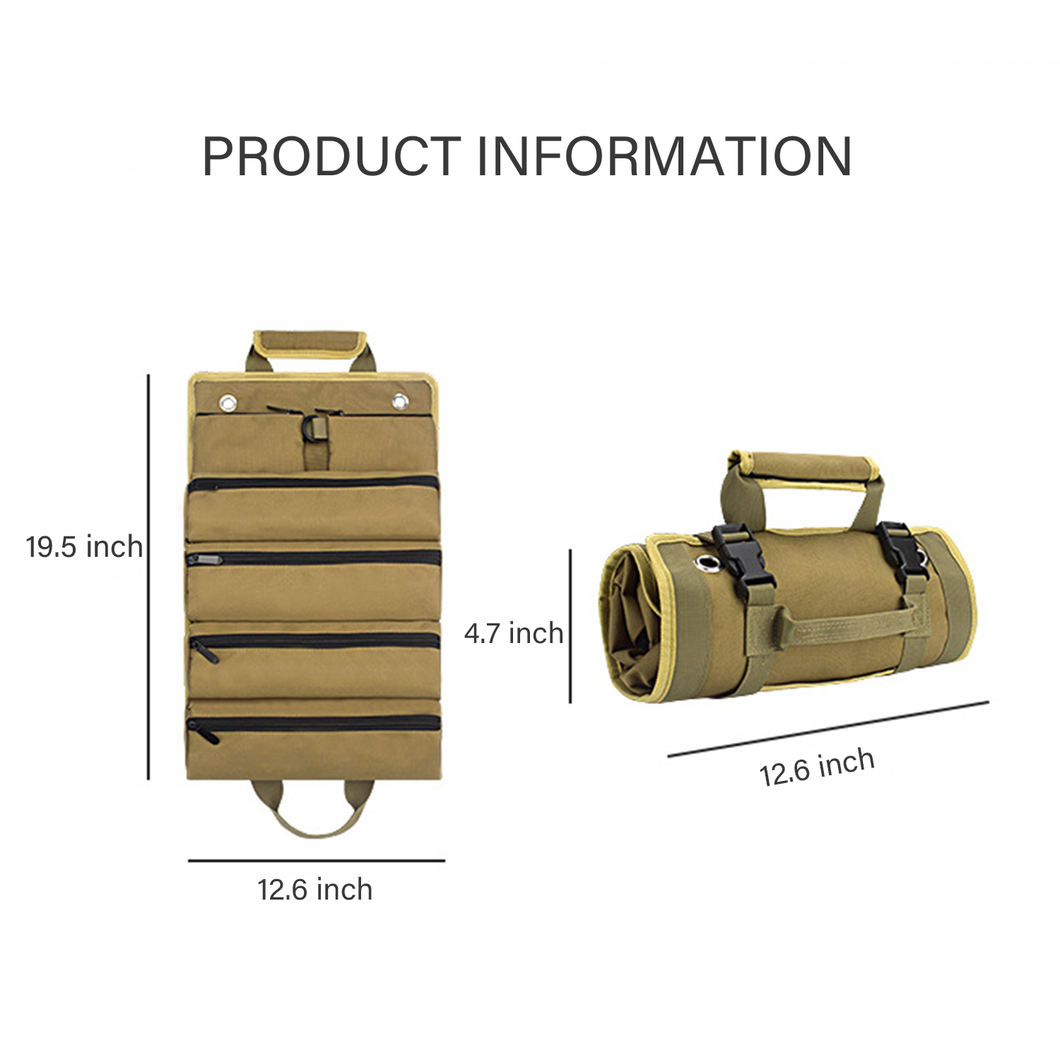 Heavy Duty Roll Up Organizer with 6 Tool Bag 5