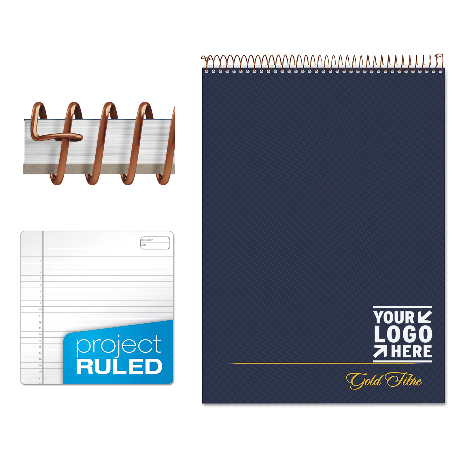 8 1/2" x 11 3/4" 70 Sheets  Top Wire Bound Journal Notebook
