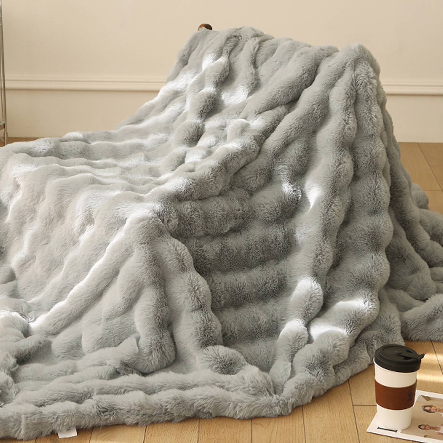 Super Comfort Oversized Warm Thick Bubble Double Sided Plush 5