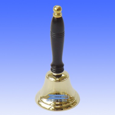 3" Brass Bell with wooden handle 1