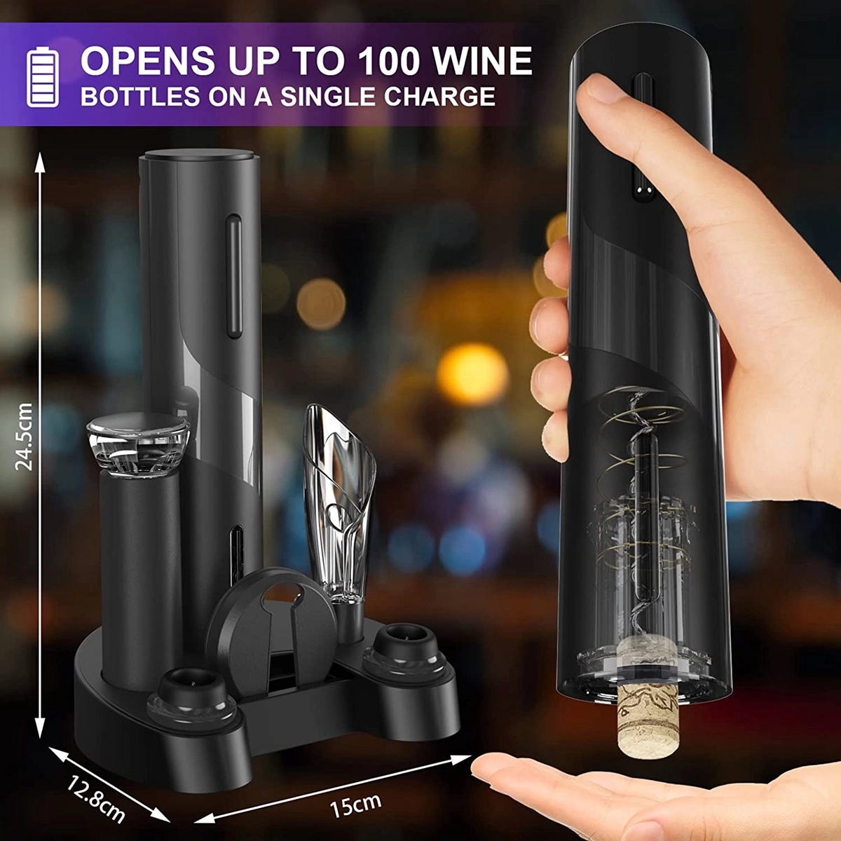 6 Piece Electric Wine Bottle Opener Gift Set 2