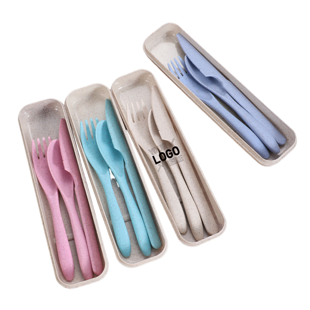 Portable Wheat Straw Tableware 3-Piece Set 2