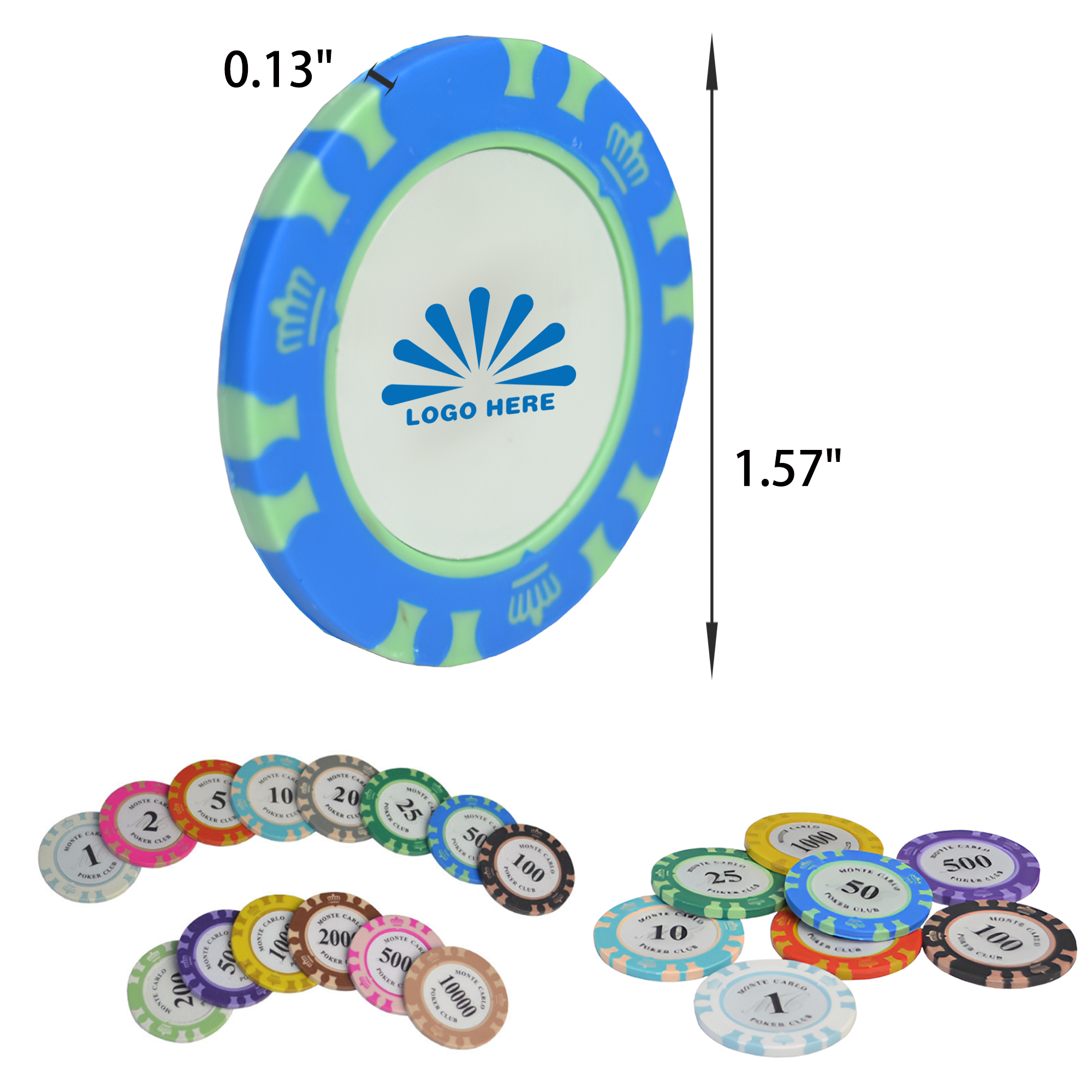 Colorful 14 Colors Clay Poker Chip 3