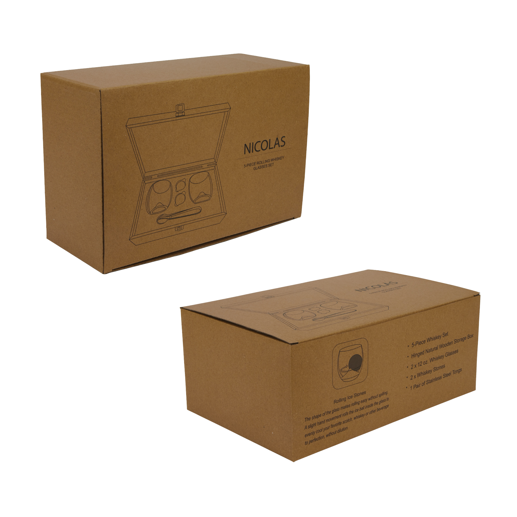 Nicolas 5-Piece Rolling Whiskey Glasses Set 13