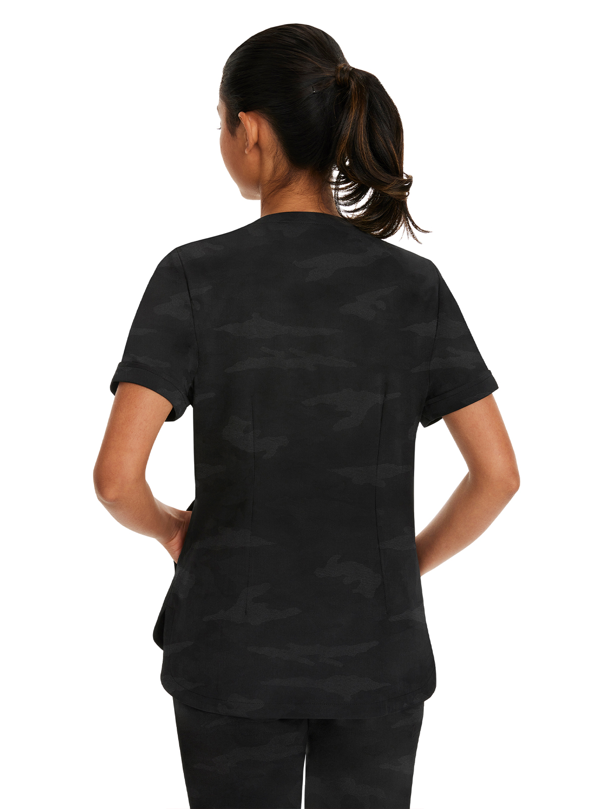 Healing Hands - HH PL Jacquard - Women's 2-Pocket Joy Camo V-Neck Top 2